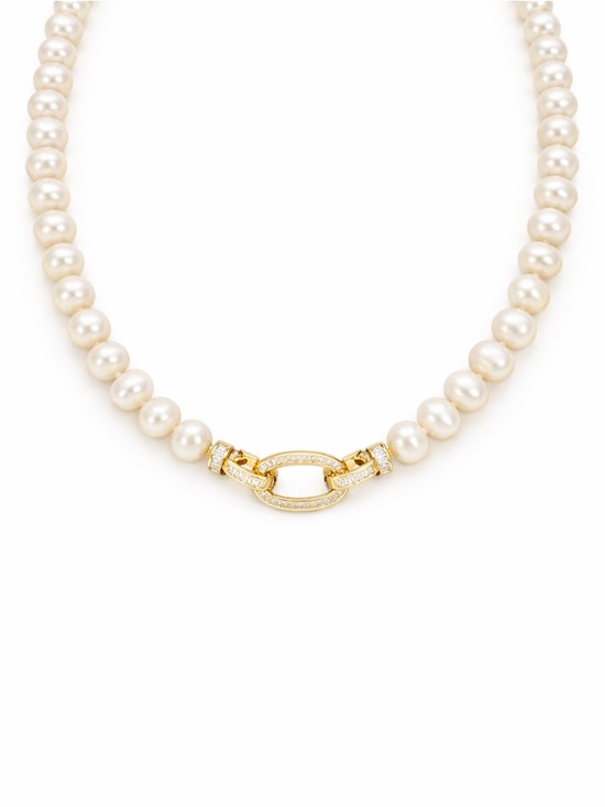 Venus and Vulcan Jewelry - Del Mar Freshwater Pearl Gold Necklace